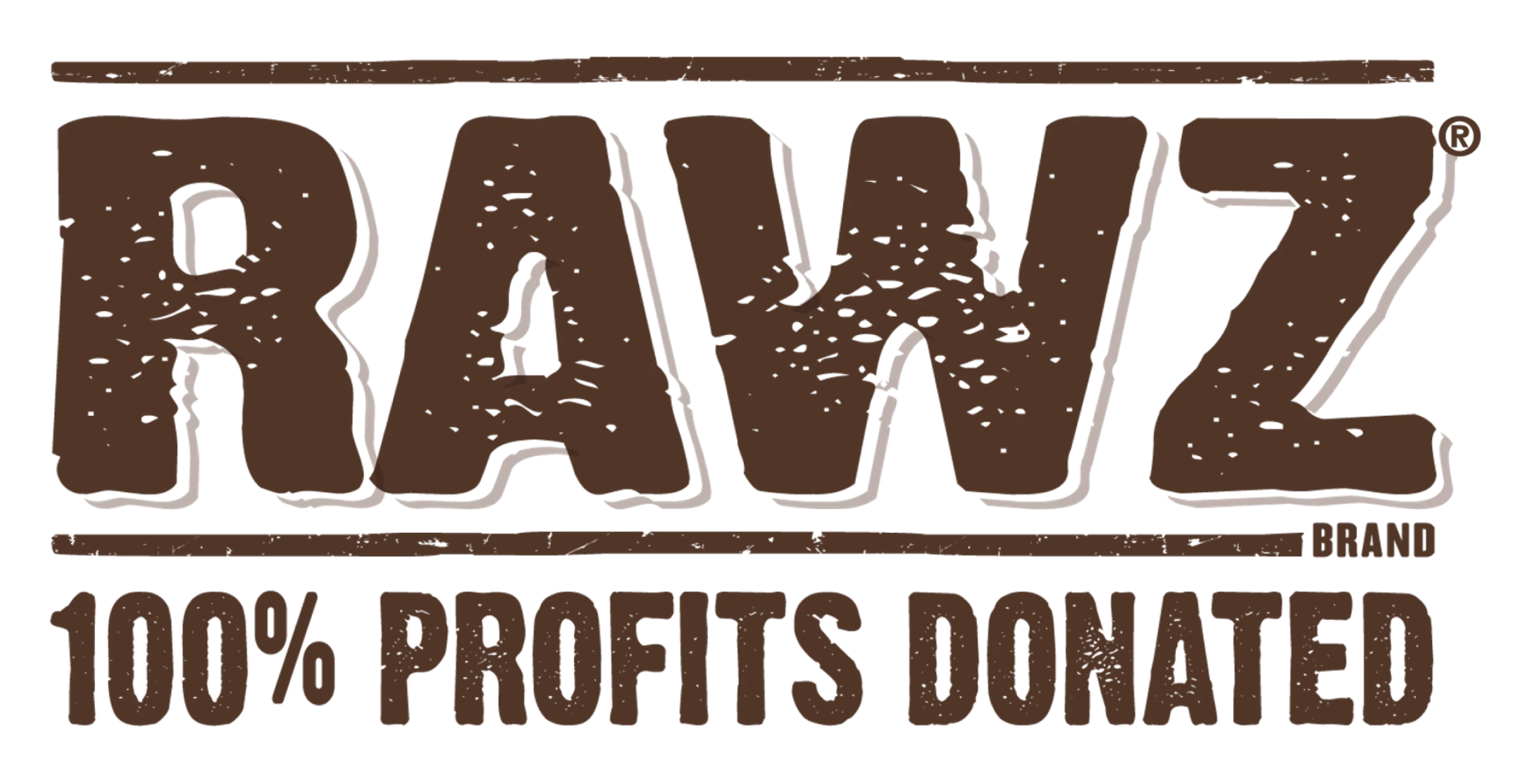 RAWZ® Brand Natural Pet Food Logo brown on whtie