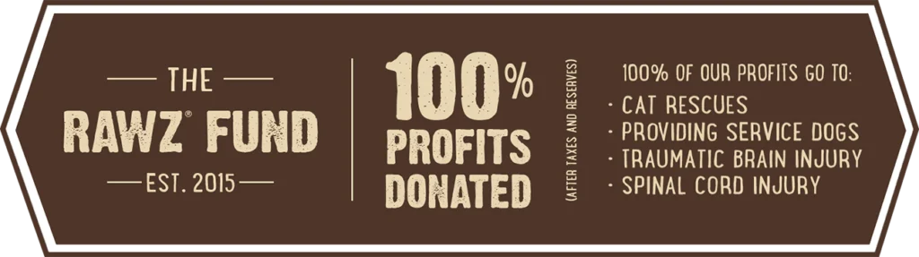 RAWZ® Fund 100% Profits Donated Logo