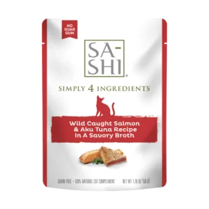 Sa-Shi Wild Caught Salmon & Aku Tuna Cat Food Recipe in Savory Broth