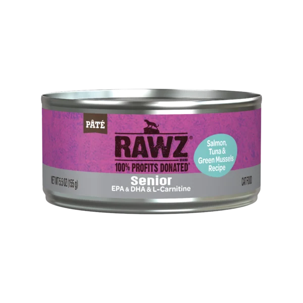 RAWZ_WebsiteCarousel_Cat_Senior_Salmon,Tuna&Mussels_5.5OZ-FRONT