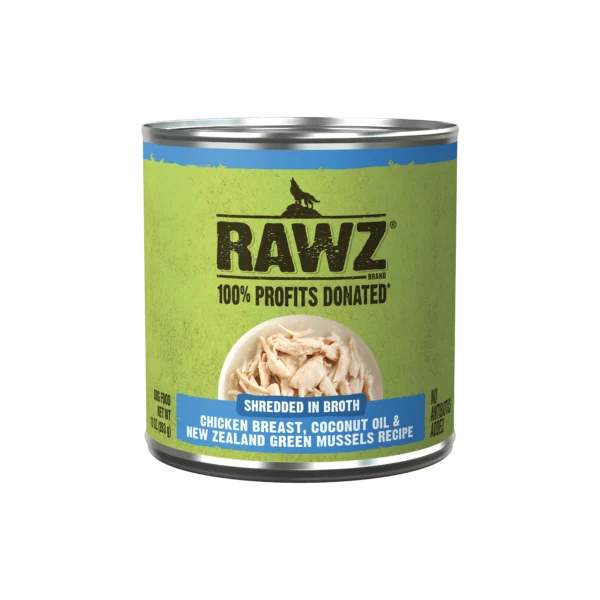 RAWZ_WebsiteCarousel_Dog_Shreds_Chicken&CoconutOil_10OZ-FRONT