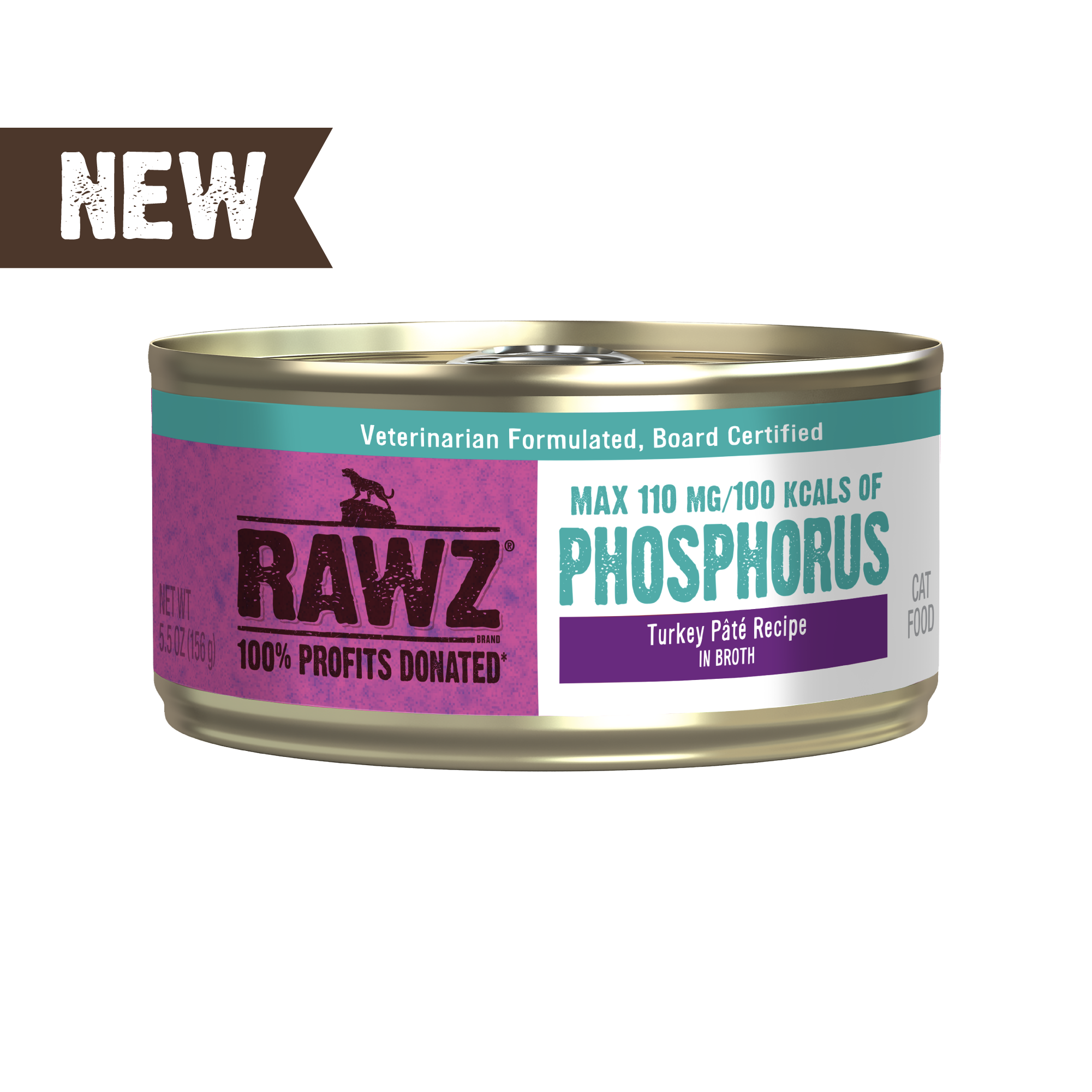 Lower Phosphorus Turkey Canned Cat Food Vet Formulated-Board Certified Phosphorus levels maximum 110 mg/100 kcals