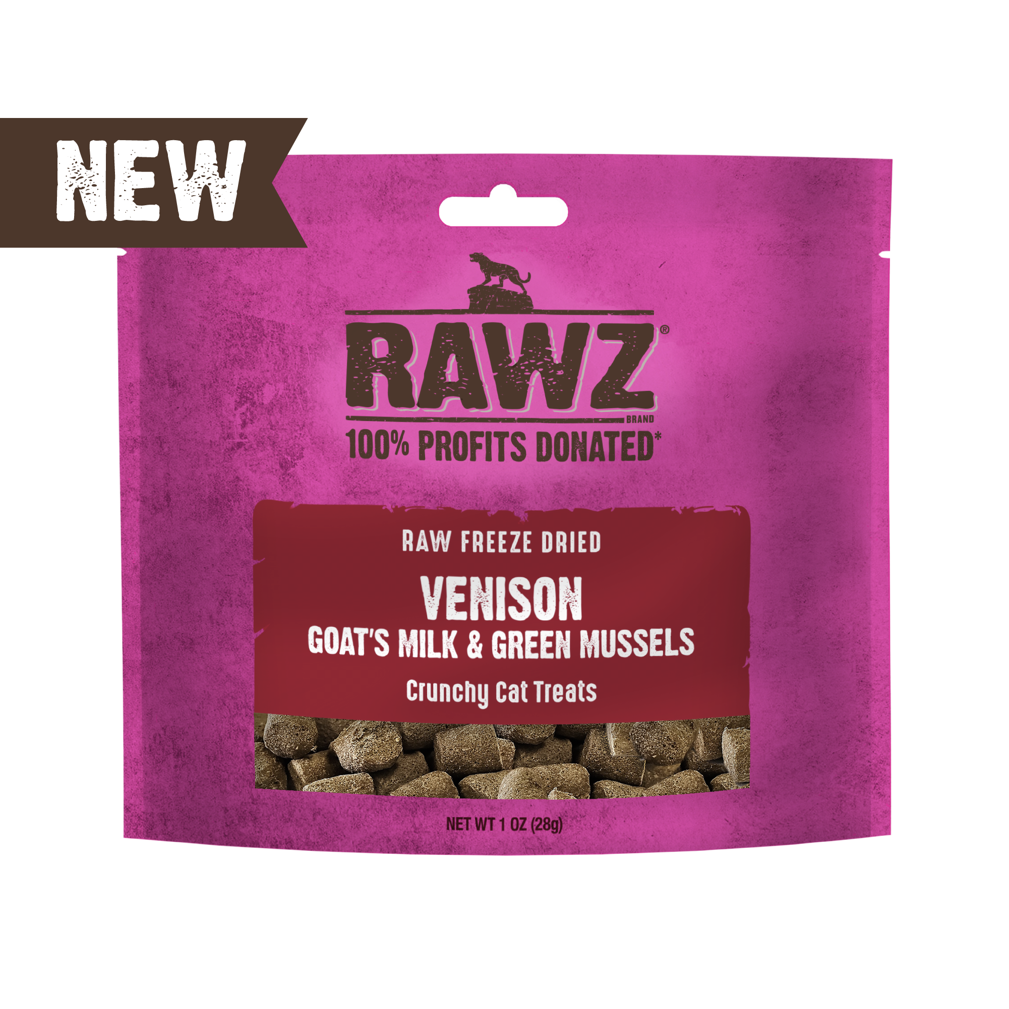 Raw Freeze Dried Venison, Goat's Milk & Green Mussels Crunchy Cat Treats